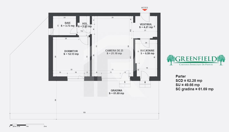 Baneasa, Greenfield, apartament cu gradina, 2 Camere